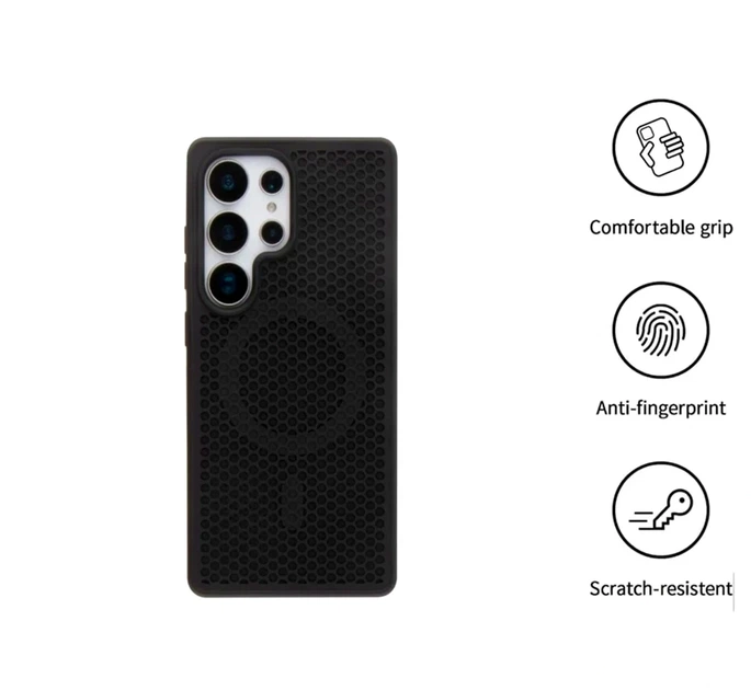 Чехол TPU+PC AeroCool с MagSafe для Samsung Galaxy S24 Ultra 5G черный противоударный с защитой камеры - зображення 4
