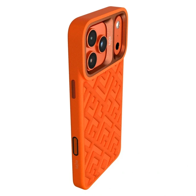 Чехол противоударный Kajsa Briquette Collection для iPhone 17 Pro с MagSafe Orange Plus B-Ring с микрофиброй внутри - изображение 3