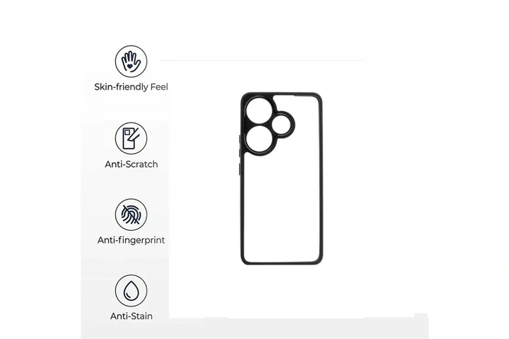 Чехол противоударный TPU+PC для Xiaomi Poco F6 5G Turbo 3 черный с максимальной защитой - изображение 8