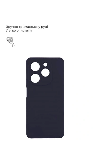 Чехол силиконовый Full Camera для Tecno Spark 20 KJ5n с микрофиброй внутри защитный темно-синий - зображення 3