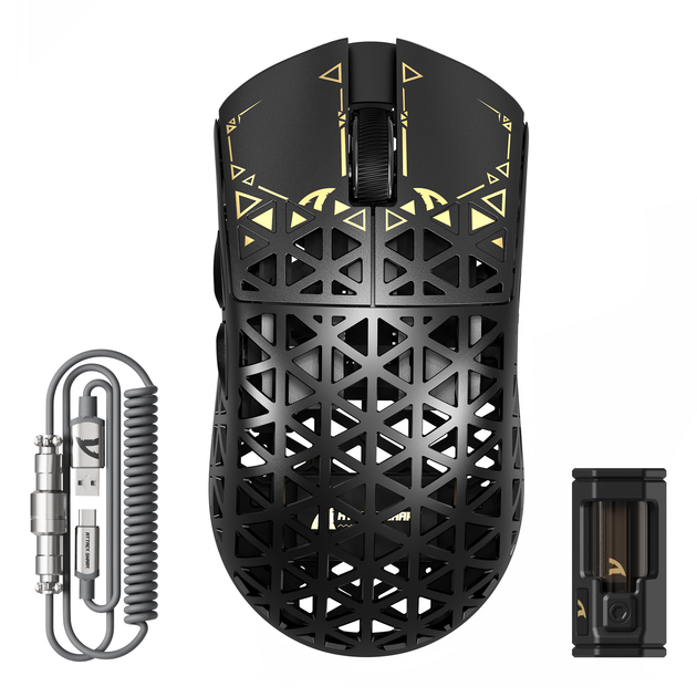 Мышь ATTACK SHARK R5 Ultra Wireless/Bluetooth/USB Black (AS-6972792470573-B) - изображение 3