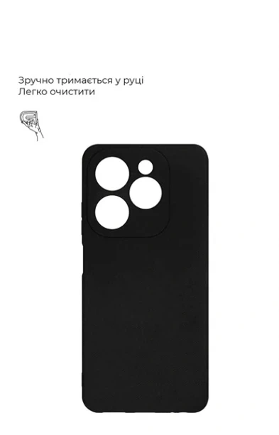 Чехол силиконовый Full Camera для Infinix Hot 40 Pro с микрофиброй защита камеры черный - зображення 3