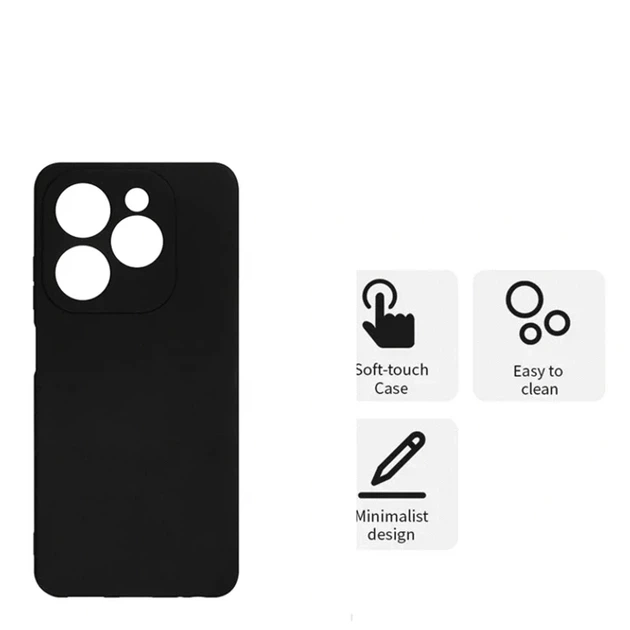 Чехол силиконовый Full Camera для Infinix Hot 40 Pro с микрофиброй защита камеры черный - зображення 4