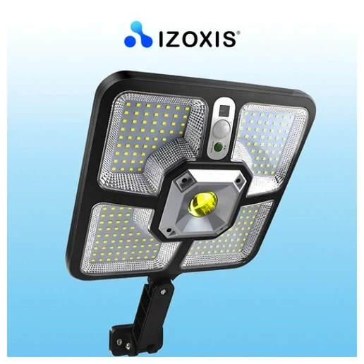Сонячний вуличний ліхтар 220 LED 8 Вт 36,5х23 см з датчиком руху та пультом дистанційного керування чорний - зображення 3
