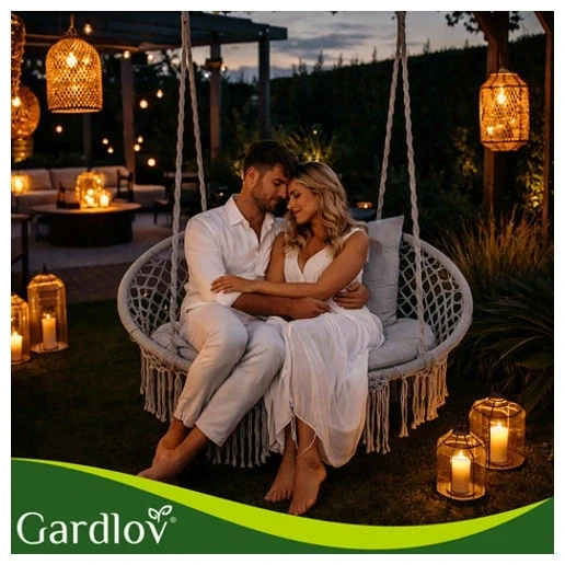 Двухместные садовые качели Гнездо аистики с подушками 300 кг серые Gardlov - изображение 8