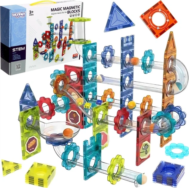 Klocki magnetyczne Woopie 3D Tor kulkowy kulodrom 113 elementów 55945 (5906280655945) - Zdjęcie 1 Klocki magnetyczne Woopie 3D Tor kulkowy kulodrom 113 elementów 55945 (5906280655945) - obraz 1