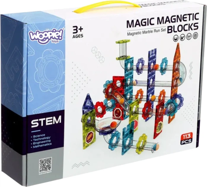 Klocki magnetyczne Woopie 3D Tor kulkowy kulodrom 113 elementów 55945 (5906280655945) - Zdjęcie 2 Klocki magnetyczne Woopie 3D Tor kulkowy kulodrom 113 elementów 55945 (5906280655945) - obraz 2