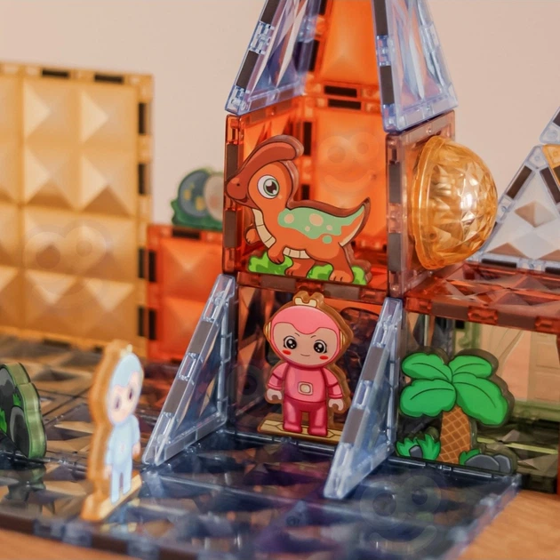 Klocki magnetyczne Woopie 3D Park dinozaurow świecące 124 elementy 55921 (5906280655921) - obraz 8