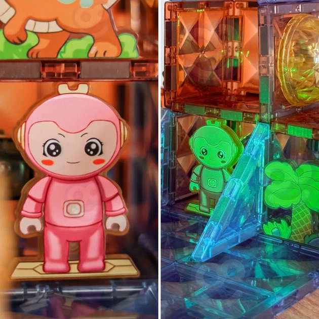 Klocki magnetyczne Woopie 3D Park dinozaurow świecące 124 elementy 55921 (5906280655921) - obraz 9