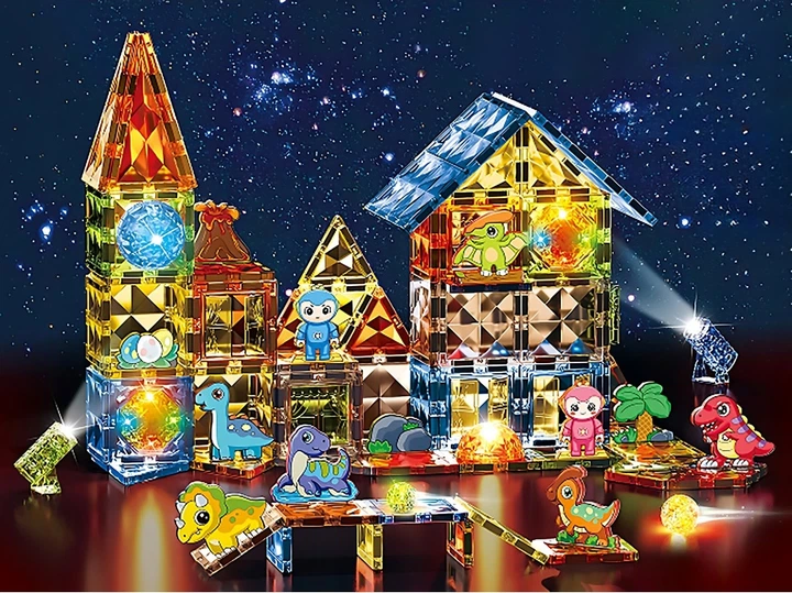 Klocki magnetyczne Woopie 3D Park dinozaurow świecące 124 elementy 55921 (5906280655921) - obraz 11