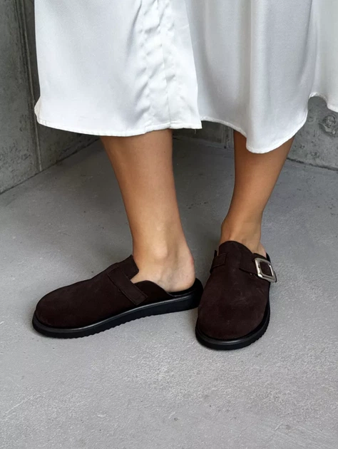 Сабо жіночі з натуральної замші зручні Sabo Innoe 777750-1, р. 39 Шоколадний - зображення 2