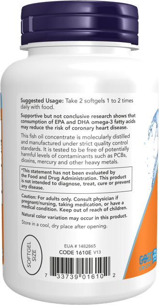 Suplement diety Now Foods DHA-250 Fish Oil 120 kapsułek (733739016102) - obraz 3