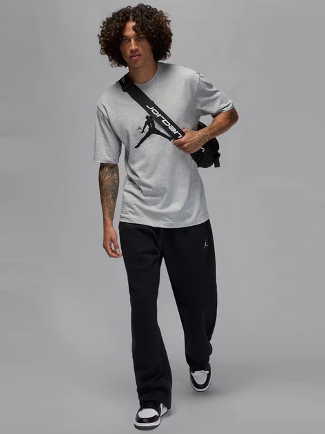 Футболка бавовняна довга чоловіча Jordan M J Jumpman Ss Hbr Tee IM9801-052 2XL Сіра (198730664811) - зображення 3