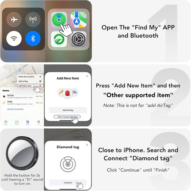 Комплект поисковых брелоков QCOQ Smart Air Tracker Tag 4 шт - Фото 6 Комплект поисковых брелоков QCOQ Smart Air Tracker Tag 4 шт - изображение 6