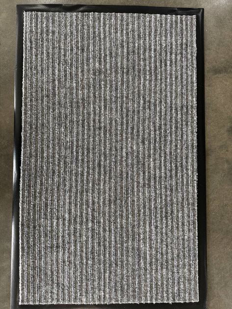 Килимок придверний 50х80 сірий смужка брудозахисний протиковзкий - зображення 2