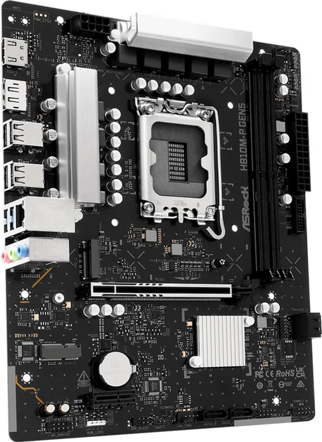 Płyta główna ASRock H810M-P GEN5 (LGA1851, H810, PCI-Ex16) - obraz 2