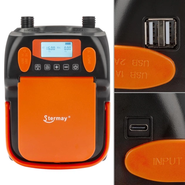 Насос Stermay для SUP дощок двоступеневий з акумулятором. HT-790D - Фото 4 Насос Stermay для SUP дощок двоступеневий з акумулятором. HT-790D - изображение 4