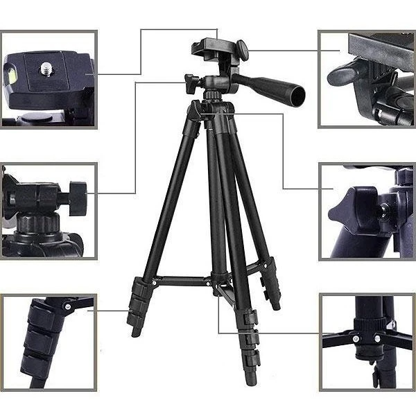 Портативный штатив для смартфона камеры Tripod 3120 0,35-1.02м, Универсальный трипод для телефона, Черный - Фото 6 Портативный штатив для смартфона камеры Tripod 3120 0,35-1.02м, Универсальный трипод для телефона, Черный - изображение 6