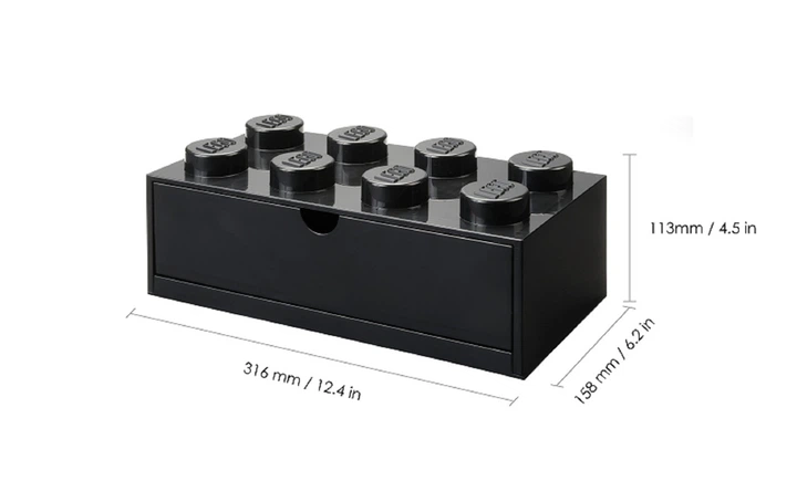 Pojemnik LEGO Klocek z szufladą 8 Czarny (5711938032036) - obraz 4