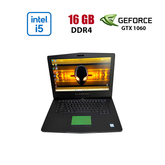 Ігровий ноутбук Б-клас Dell Alienware 15 R3 / 15.6" (1920x1080) IPS / Intel Core i5-6300HQ (4 ядра по 2.3 - 3.2 GHz) / 16 GB DDR4 / 256 GB SSD M.2 + 1000 GB HDD / nVidia GeForce GTX 1060, 6 GB GDDR5, 192-bit / WebCam б/в - Фото 1 Ігровий ноутбук Б-клас Dell Alienware 15 R3 / 15.6" (1920x1080) IPS / Intel Core i5-6300HQ (4 ядра по 2.3 - 3.2 GHz) / 16 GB DDR4 / 256 GB SSD M.2 + 1000 GB HDD / nVidia GeForce GTX 1060, 6 GB GDDR5, 192-bit / WebCam б/в - зображення 1