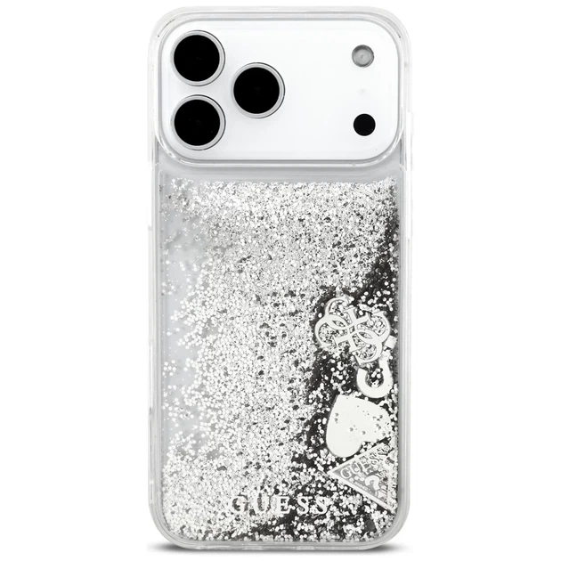 Чохол Guess Liquid Glitter Charms для iPhone 17 Pro Max Silver (GUHCP17XGLHFLSI) - зображення 3