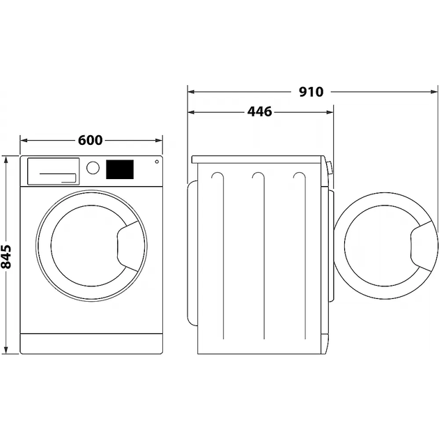 Пральна машина Indesit фронтальна, 6кг, 1200, A+++, 44.6см, дисплей, пара, інвертор, люк чорний, білий - зображення 5