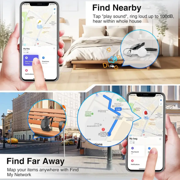 Умный трекер H03 Smart Tracker Tag 2-Pack для Apple Find My Белый - изображение 5