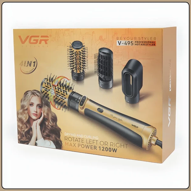 Фен-щетка VGR V-495 4в1 с ионизацией и вращением фен-расческа 10436 - изображение 9