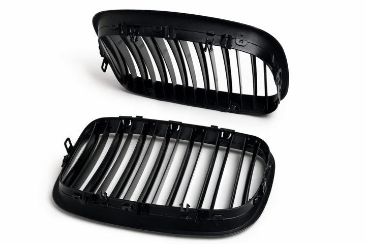 Решітки радіатора подвійні BMW X5 E70 / X6 E71 E72 2007-2014 чорний глянець, комплект 2 шт - Фото 5 Решітки радіатора подвійні BMW X5 E70 / X6 E71 E72 2007-2014 чорний глянець, комплект 2 шт - зображення 5