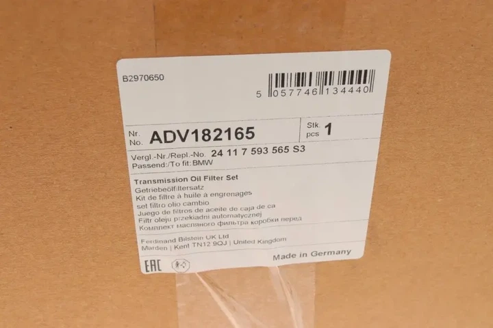 Фільтр АКПП BMW 3 (E90/91/92/93)/X3 (E84) 2.0/2.5/3.0 03-13 (N45/N46/N52/N53) (з прокладкою) BLUE PRINT ADV182165 - зображення 12