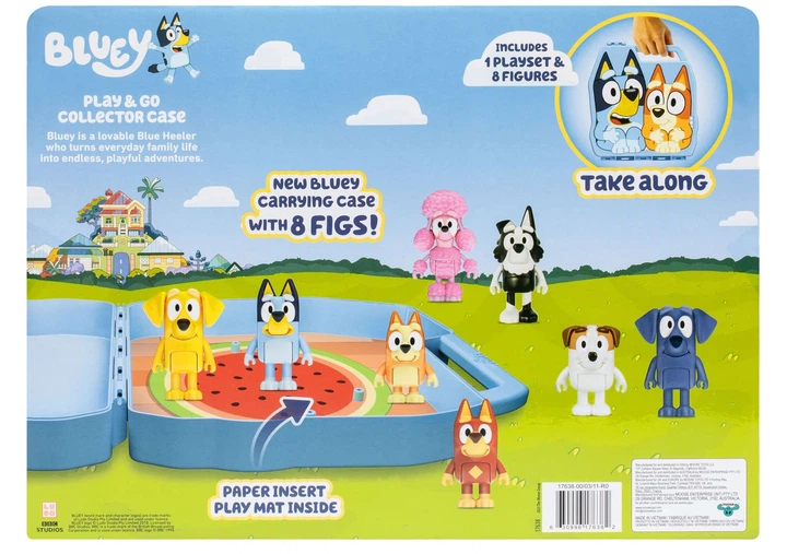 Ігровий набір Bluey валіза Play & Go з 8 фігурками 3680957 (0630996176382) - зображення 5