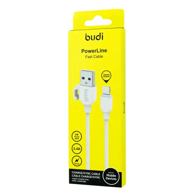 Кабель живлення Lightning-USB 1 метр 2.4А для швидкого заряджання пристроїв Apple модель DC227L10W колір білий - зображення 8