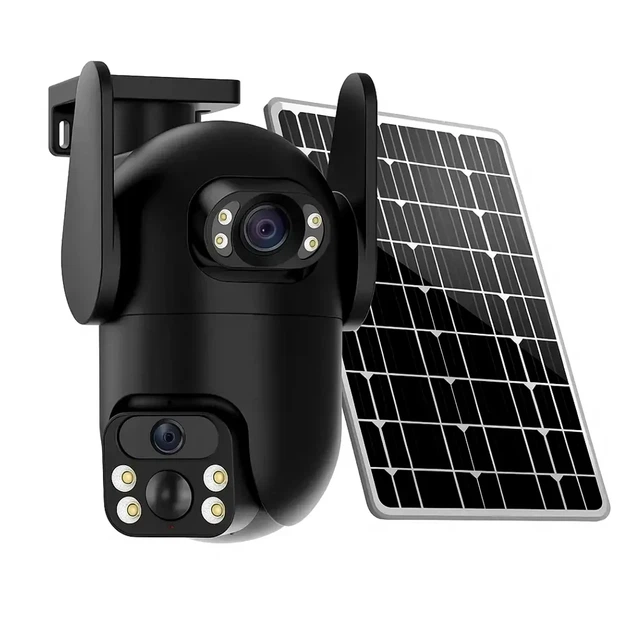 Автономна 4G PTZ камера VQ005 Solar 6 Мп із сонячною батареєю для відеоспостереження чорного кольору - зображення 3