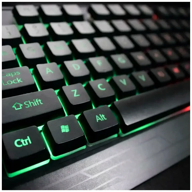 Комплект клавіатури та миші з RGB підсвічуванням USB мембранна 104 клавіші чорний M710 - Фото 5 Комплект клавіатури та миші з RGB підсвічуванням USB мембранна 104 клавіші чорний M710 - зображення 5