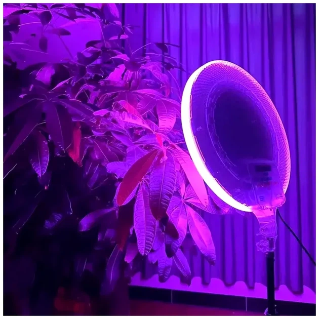 Круглая светодиодная лампа RGB LED 33 см с пультом для видеосъемки GS-330 белая - изображение 2