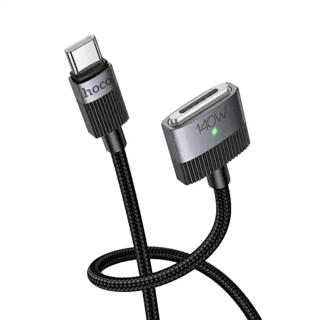 Кабель Type-C до MagSafe 3 1,8м 140Вт чорний Hoco U141 для заряджання та передачі даних - зображення 4