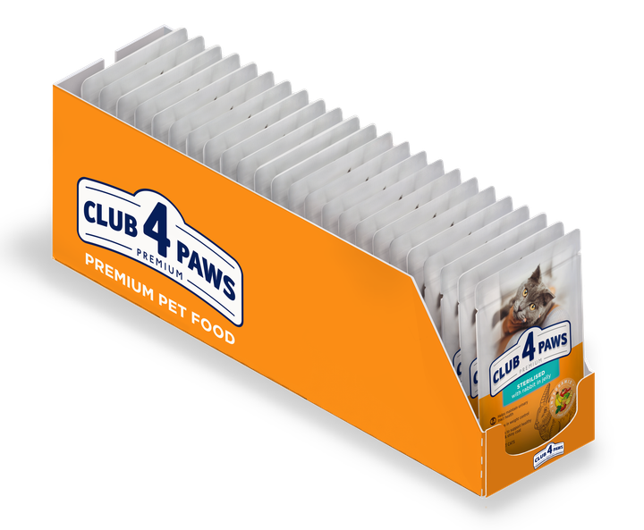 Вологий корм для котів CLUB 4 PAWS Клуб 4 лапи Premium Sterilised З rabbit in jelly кролик в желе 80 гр 24 шт. - зображення 5