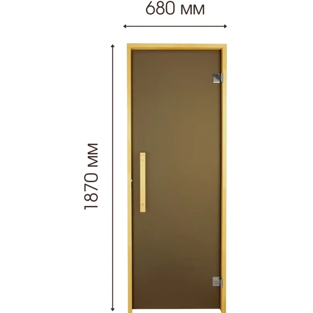 Дверь для бани и сауны Tesli Lux 8 мм 1870х680 мм Прозрачная Бронза - изображение 2