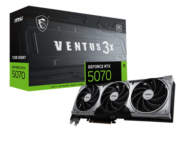 Відеокарта MSI GeForce RTX 5070 12G VENTUS 3X OC (912-V532-001) - Фото 1 Відеокарта MSI GeForce RTX 5070 12G VENTUS 3X OC (912-V532-001) - изображение 1