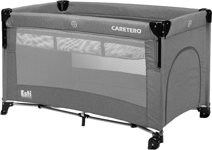 Дорожнє ліжечко Caretero Esti graphite 3в1 126 × 65 × 74 см (5908310386775) - зображення 2