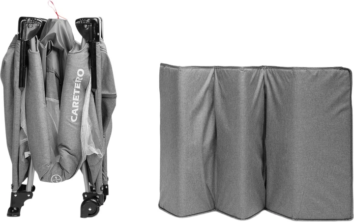 Дорожнє ліжечко Caretero Esti graphite 3в1 126 × 65 × 74 см (5908310386775) - зображення 7