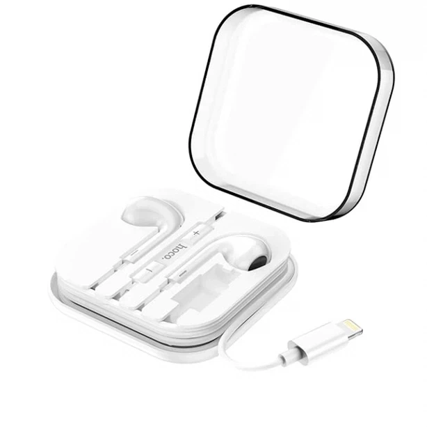 Навушники Hoco M1 Max Lightning з мікрофоном 32Ω 1.2 м білі для пристроїв Apple - зображення 8