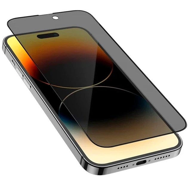 Защитное стекло Hoco Guardian черное глянцевое для iPhone 17 Air комплект антишпионское закаленное - изображение 7