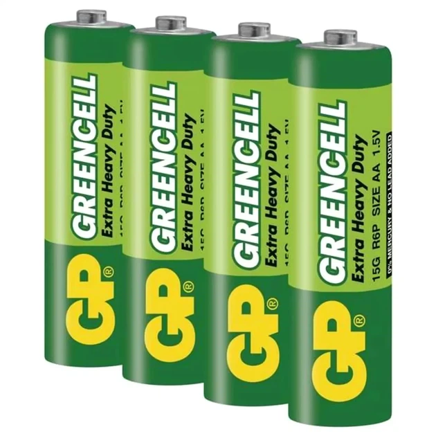 Батарейки GP GREENCELL 1.5V солевые AA R6 4 шт для устройств с низким потреблением энергии - зображення 2