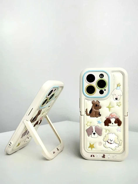 Чехол силиконовый Paws Case для iPhone 14 Pro противоударный с защитой камеры цвет Fluffy Dogs – Cream - Фото 2 Чехол силиконовый Paws Case для iPhone 14 Pro противоударный с защитой камеры цвет Fluffy Dogs – Cream - изображение 2