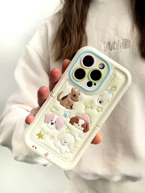 Чехол силиконовый Paws Case для iPhone 14 Pro противоударный с защитой камеры цвет Fluffy Dogs – Cream - Фото 3 Чехол силиконовый Paws Case для iPhone 14 Pro противоударный с защитой камеры цвет Fluffy Dogs – Cream - изображение 3