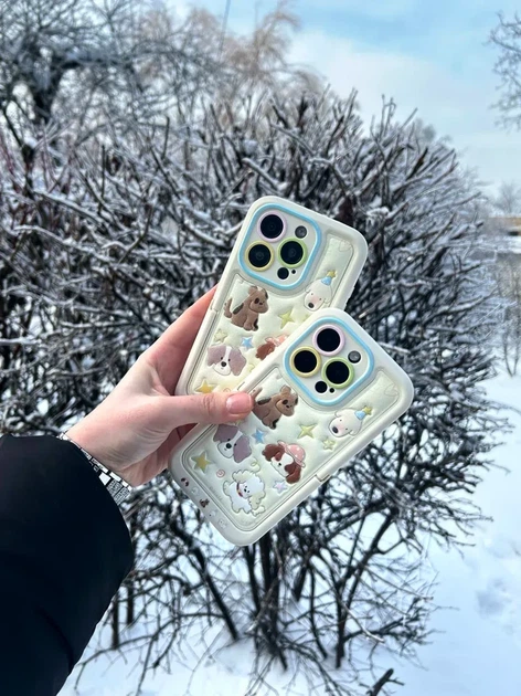 Чехол силиконовый Paws Case для iPhone 14 Pro противоударный с защитой камеры цвет Fluffy Dogs – Cream - Фото 6 Чехол силиконовый Paws Case для iPhone 14 Pro противоударный с защитой камеры цвет Fluffy Dogs – Cream - изображение 6