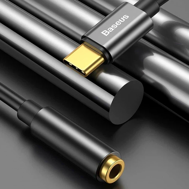 Адаптер Baseus Type-C Male to 3.5mm Female чорний для підключення навушників та аудіо пристроїв модель L54 - Фото 8 Адаптер Baseus Type-C Male to 3.5mm Female чорний для підключення навушників та аудіо пристроїв модель L54 - зображення 8