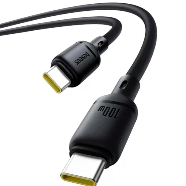 Кабель Baseus Type-C до Type-C 100W 2 м чорний для заряджання та передачі даних - зображення 4