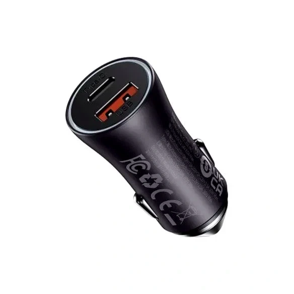 Автомобильное зарядное устройство Baseus 60Вт два порта USB Type-C и USB Type-A черный - изображение 7